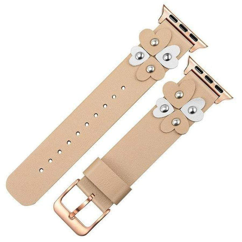 Thumbelina Flower Heart Apple Watch Leather Band Tan / 38mm The Ambiguous Otter