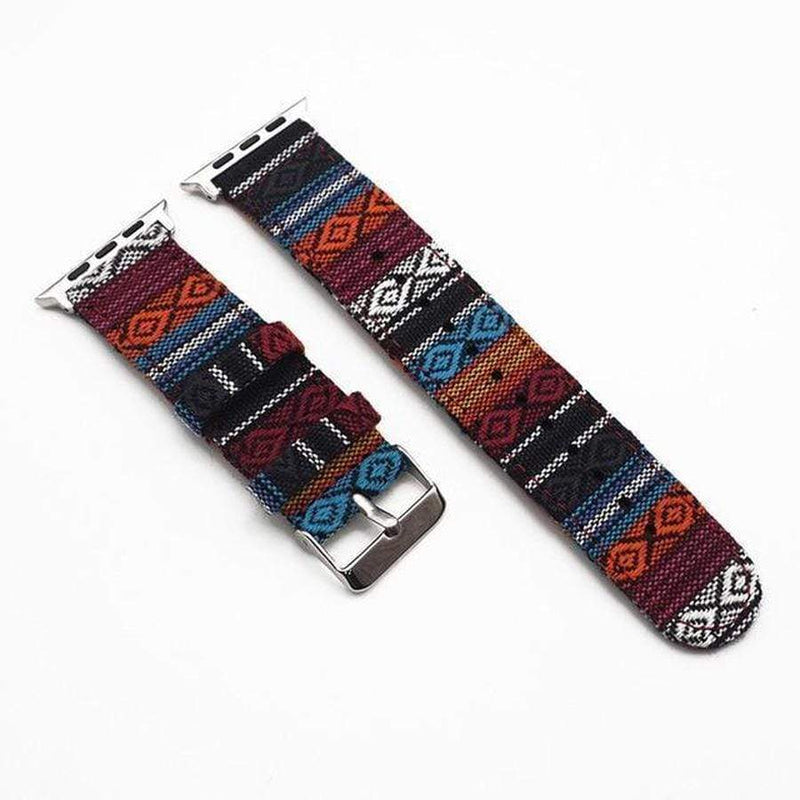 Tribal X Handmade Apple Watch Fabric Band Bresha | Silver Buckle / 38mm | 40mm The Ambiguous Otter