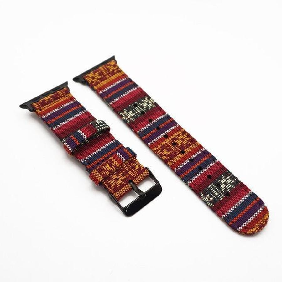 Tribal X Handmade Apple Watch Fabric Band Enya | Black Buckle / 38mm | 40mm The Ambiguous Otter