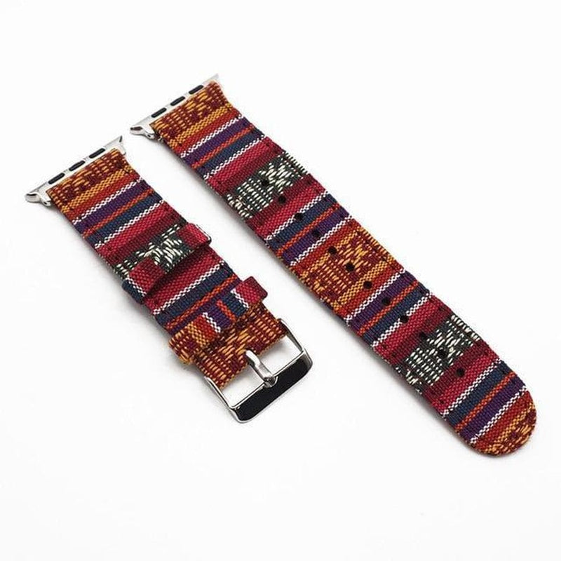 Tribal X Handmade Apple Watch Fabric Band Enya | Silver Buckle / 38mm | 40mm The Ambiguous Otter
