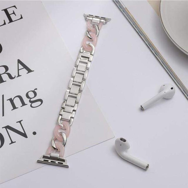 Victoria Apple Watch Bracelet Band Silver | Bubblegum / 38mm | 40mm The Ambiguous Otter