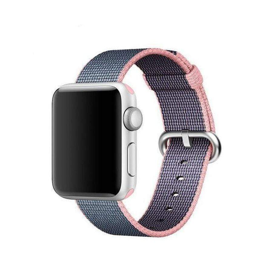 Woven Nylon Apple Watch Band pink midnight blue / 42mm The Ambiguous Otter
