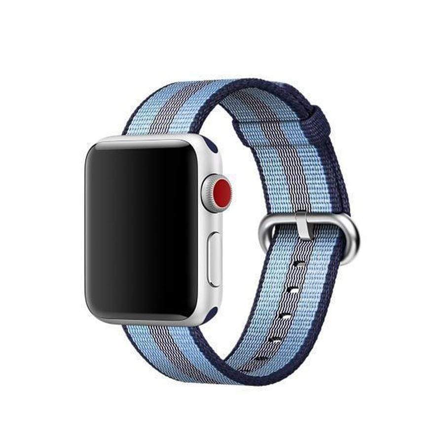 Woven Nylon Apple Watch Band stripe deep blue / 42mm The Ambiguous Otter